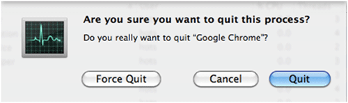 Mac OS Quit Process, Confirmation